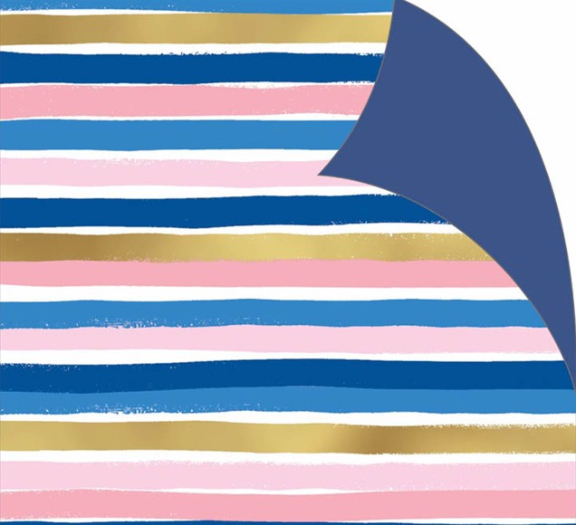 Folded Wrap: Blue Pink Stripes