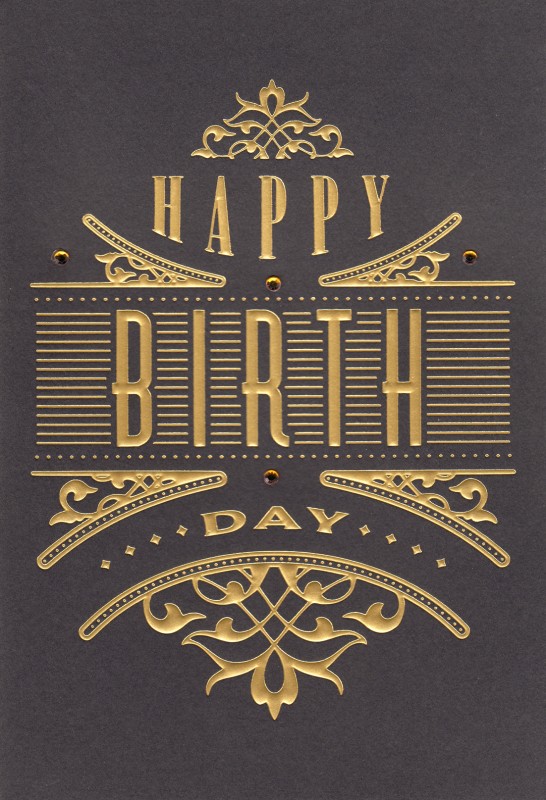 Birthday Male Gold Text