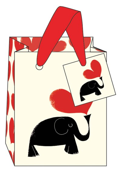 Gift Bag (Small): Elephant Hearts