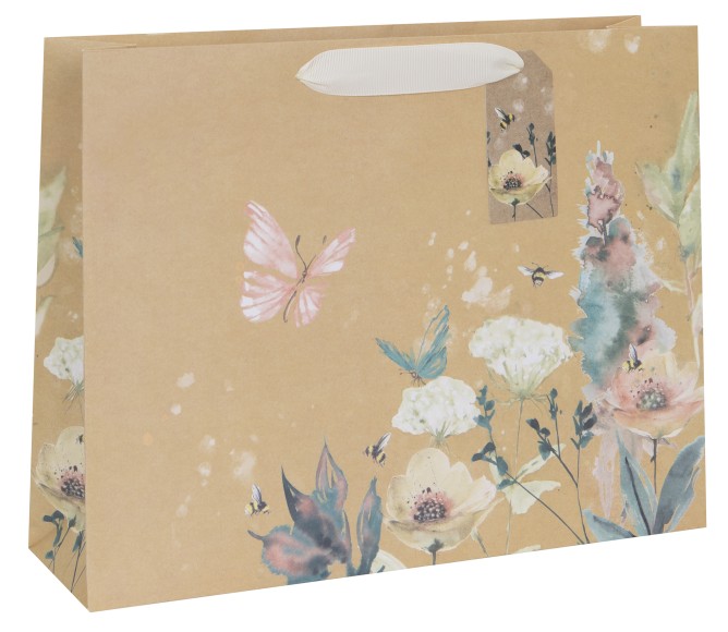 Gift Bag (Large Landscape): Kraft Butterflies Bee
