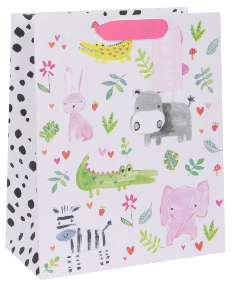 Gift Bag (Large): Baby Animals Pink