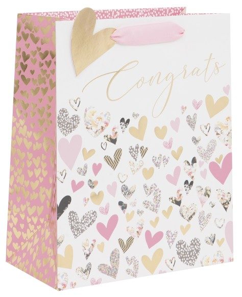 Gift Bag (Large): Congrats Hearts