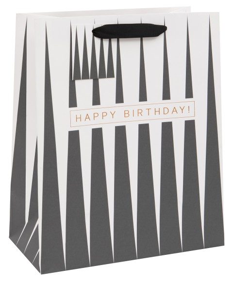 Gift Bag (Large): Birthday Black Geometric