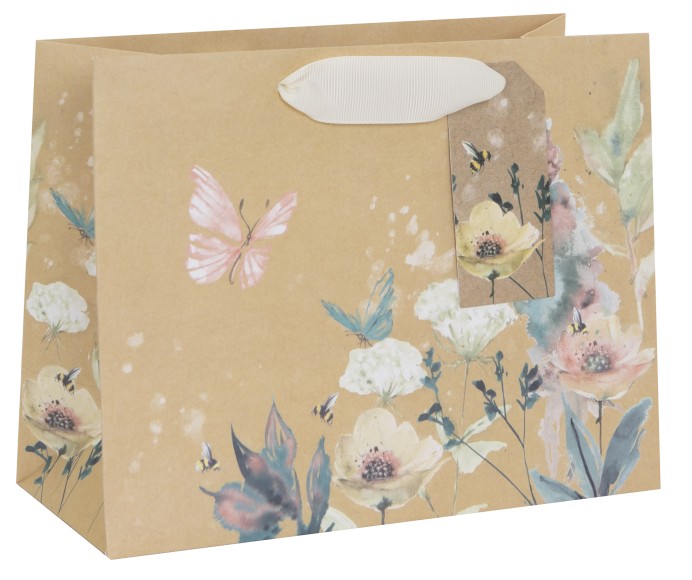 Gift Bag (Medium Landscape): Kraft Butterflies Bees