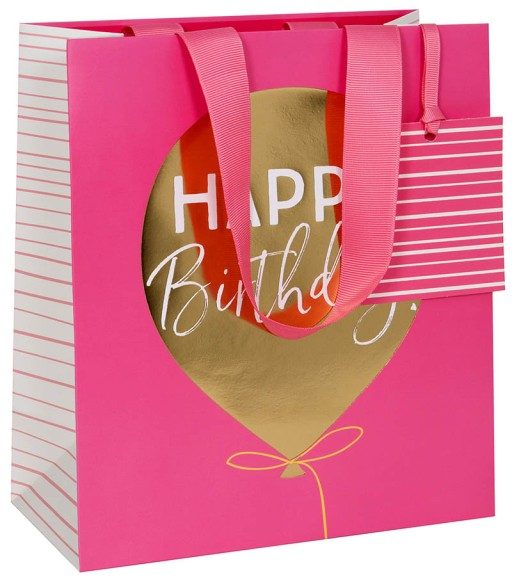 Gift Bag (Medium): Birthday Balloon Pink