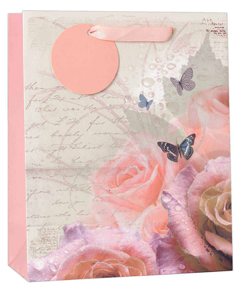 Gift Bag (Large): Sparkly Roses