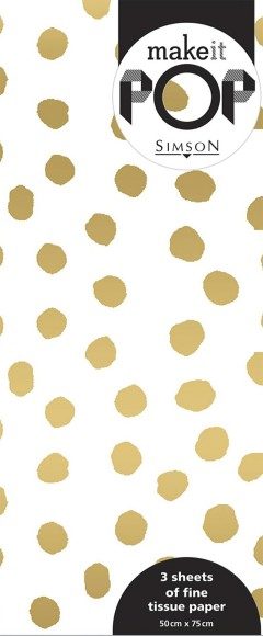 Tissue Paper: Dotty Gold On White