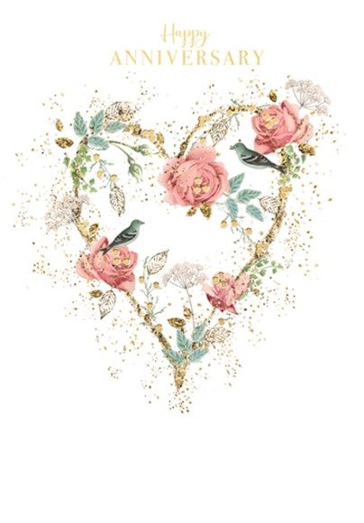 Anniversary Floral Heart