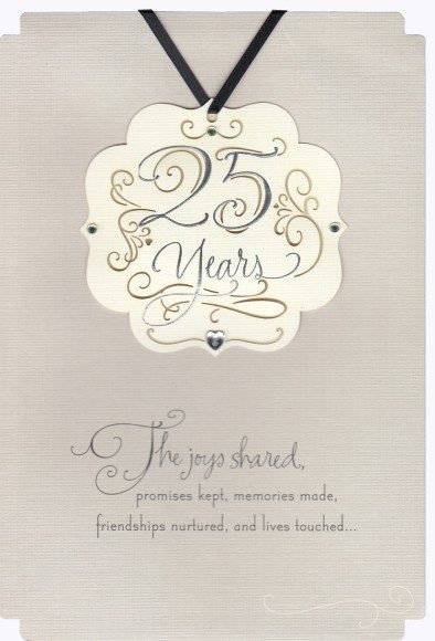 25th Anniversary Silver Keepsake