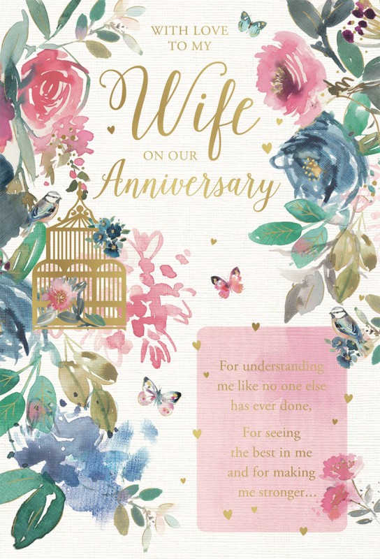 Anniversary Wife Floral Birdcage