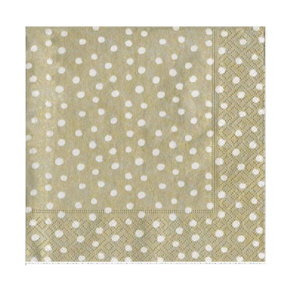 Napkin (Lunch): Dots Gold Silver