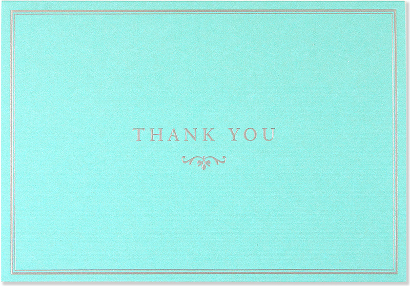 Thank You Notecard: Blue Elegance