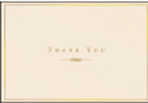 Thank You Notecard: Gold & Cream