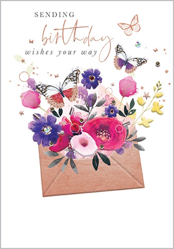 Birthday Envelope W Flowers