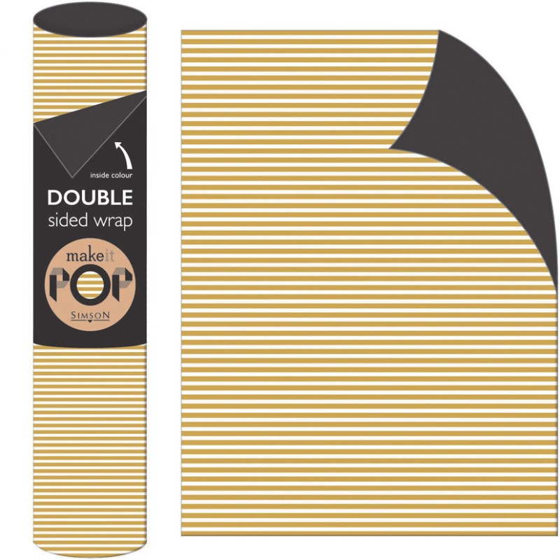 Roll Wrap (2M): Gold Stripes