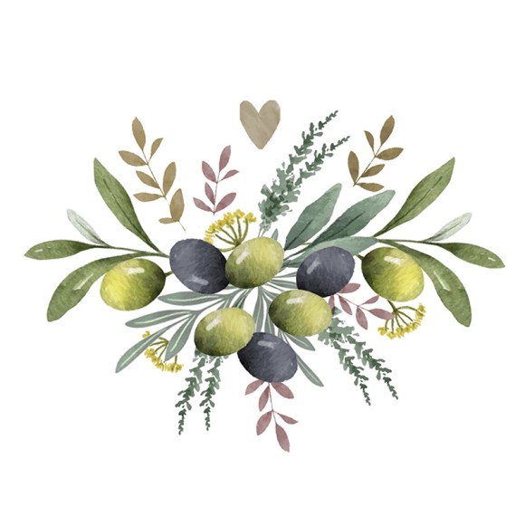 Napkin (Lunch): Olives & Herbs