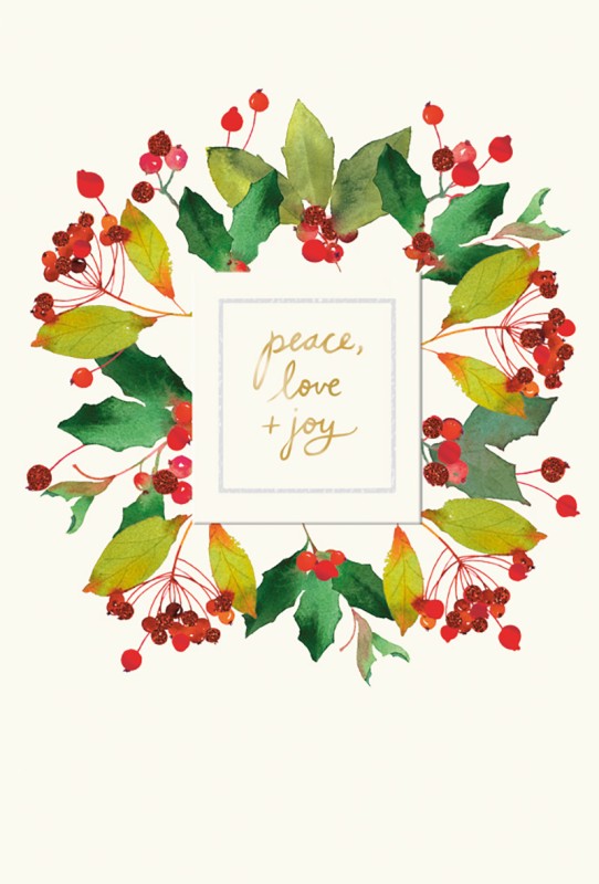 Hallmark Box of 8 Christmas Cards: Signature Peace Love Joy