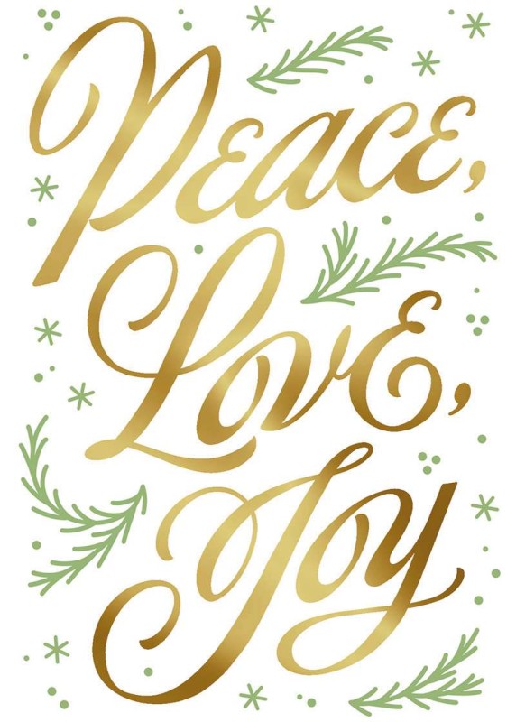 Hallmark Box of 10 Christmas Cards: Peace Love Joy