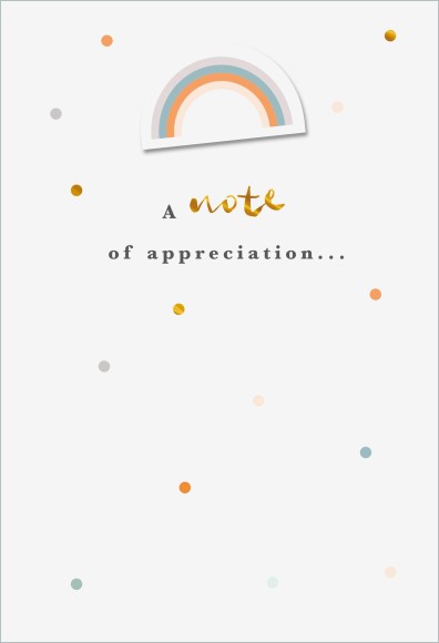 A Note Of Appreciation