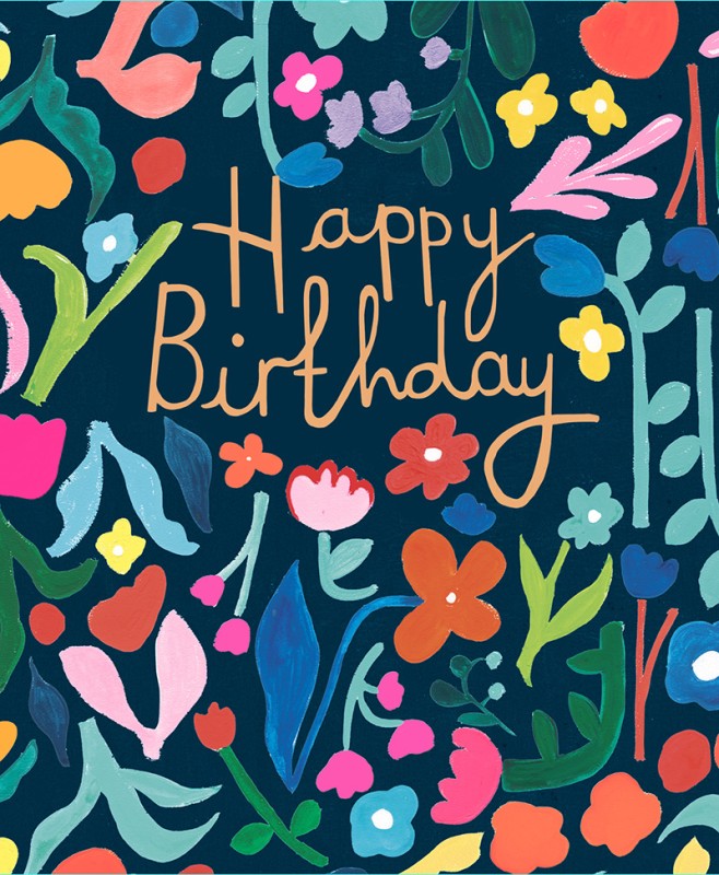 Hunky Dory Birthday Dark Floral