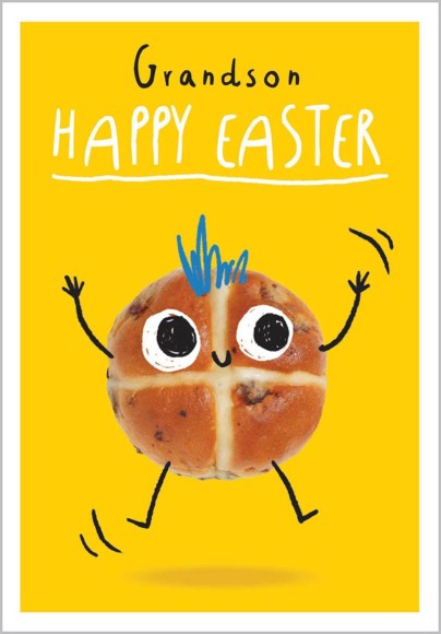 Easter Card: Hot Cross Bun Grandson