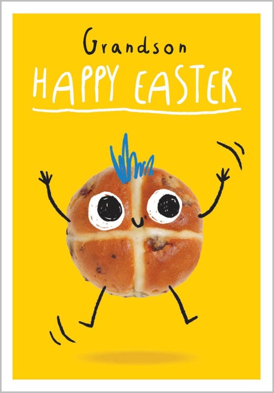 Easter Card: Hot Cross Bun Grandson