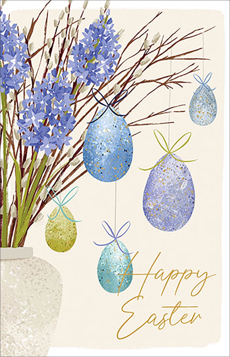 Easter Card: Easter Eggs And Sprigs