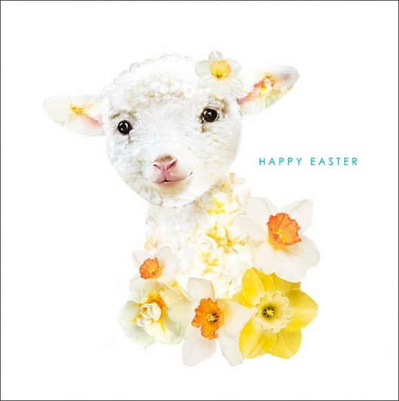 Easter Card: Wildlife Botanical Lamb