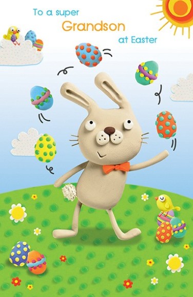 Easter Card: Marzipan Toy Box Grandson Juggling