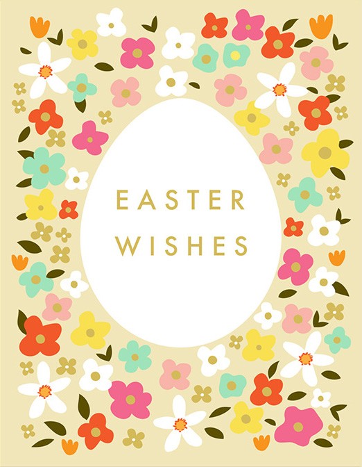 Easter Card: Floral Easter Wishes