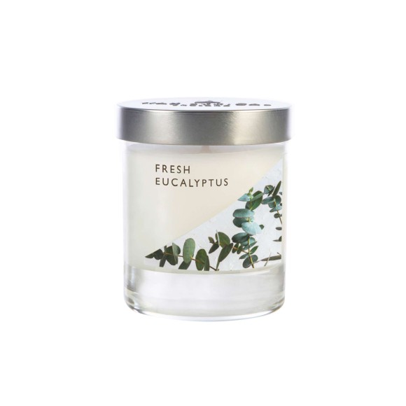 Made In England: Small Glass Candle Fresh Eucalyptus