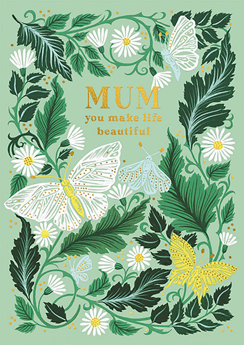Mothers Day Card: Green Garden Life Beautiful