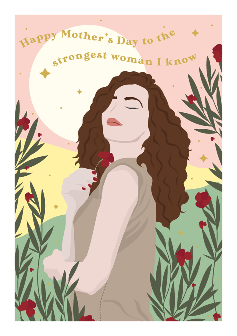 Mothers Day Card: Fierce Fab Strong Woman