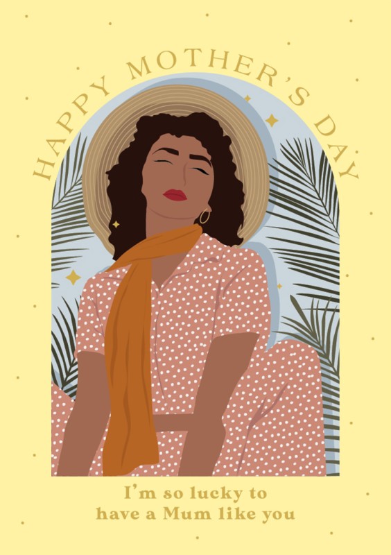 Mothers Day Card: Fierce Fab So Lucky
