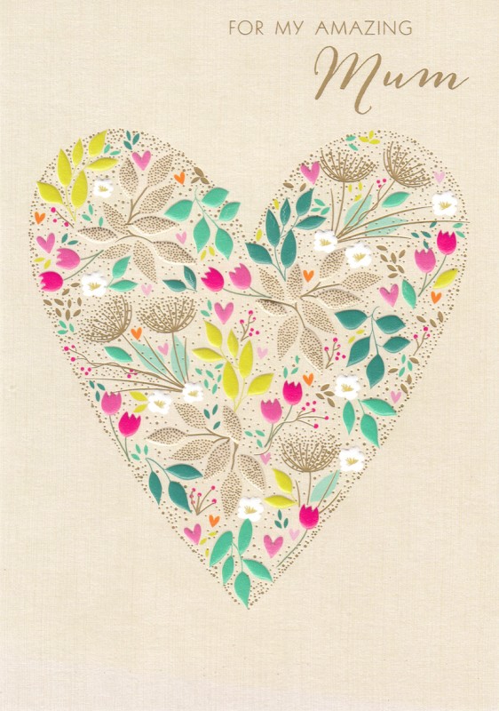 Mothers Day Card: Foliage Heart