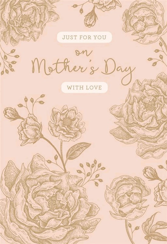 Mothers Day Card: Gold Flowers