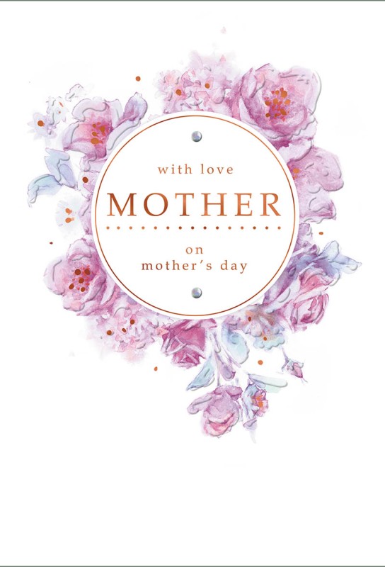 Mothers Day Card: Pastel Wreath