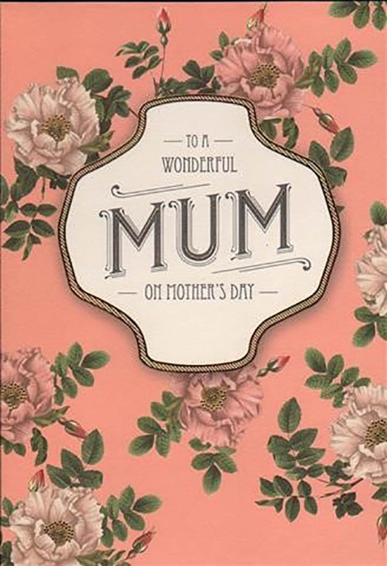 Mothers Day Card: Peach Grn Flrl