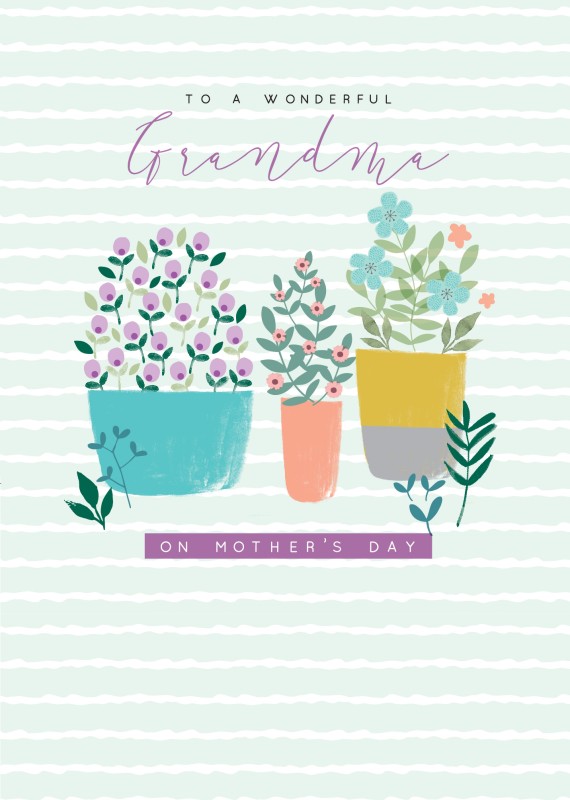 Mothers Day Card: Shrubbery Grandma