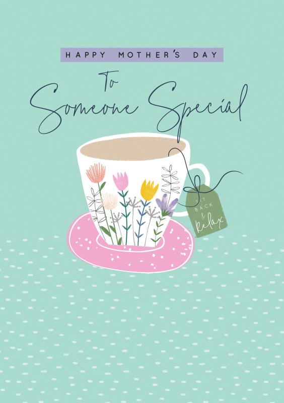 Mothers Day Card: Cup Of Tea Pastels