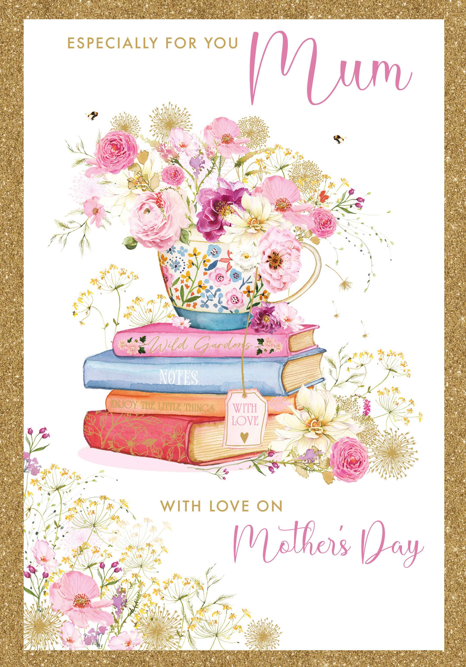 Mothers Day Card: Books And Teacup