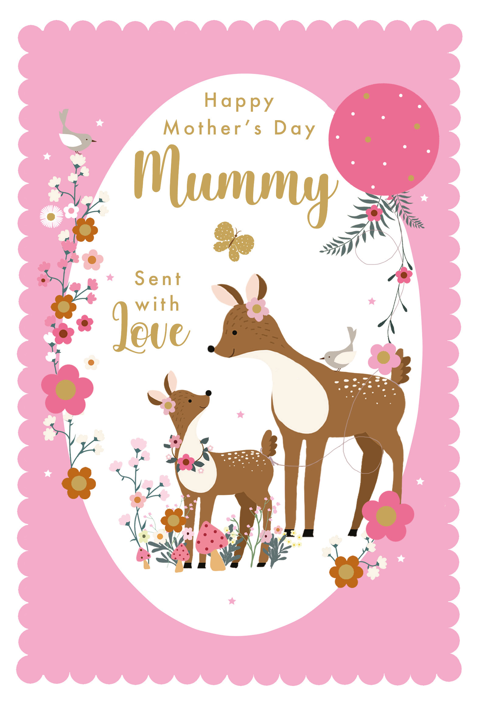 Mothers Day Card: Mummy Deer And Baby