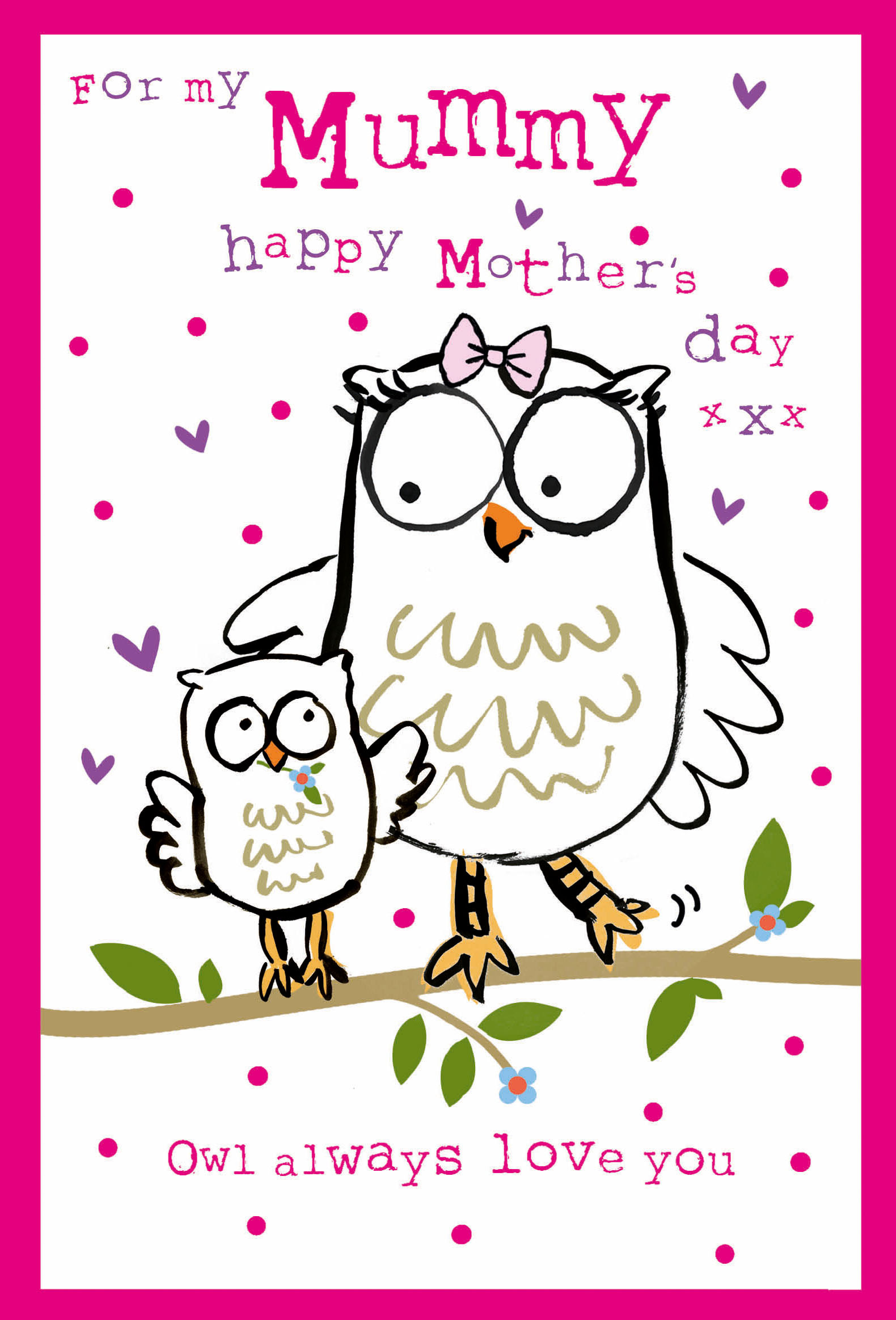 Mothers Day Card: Mummy Owl
