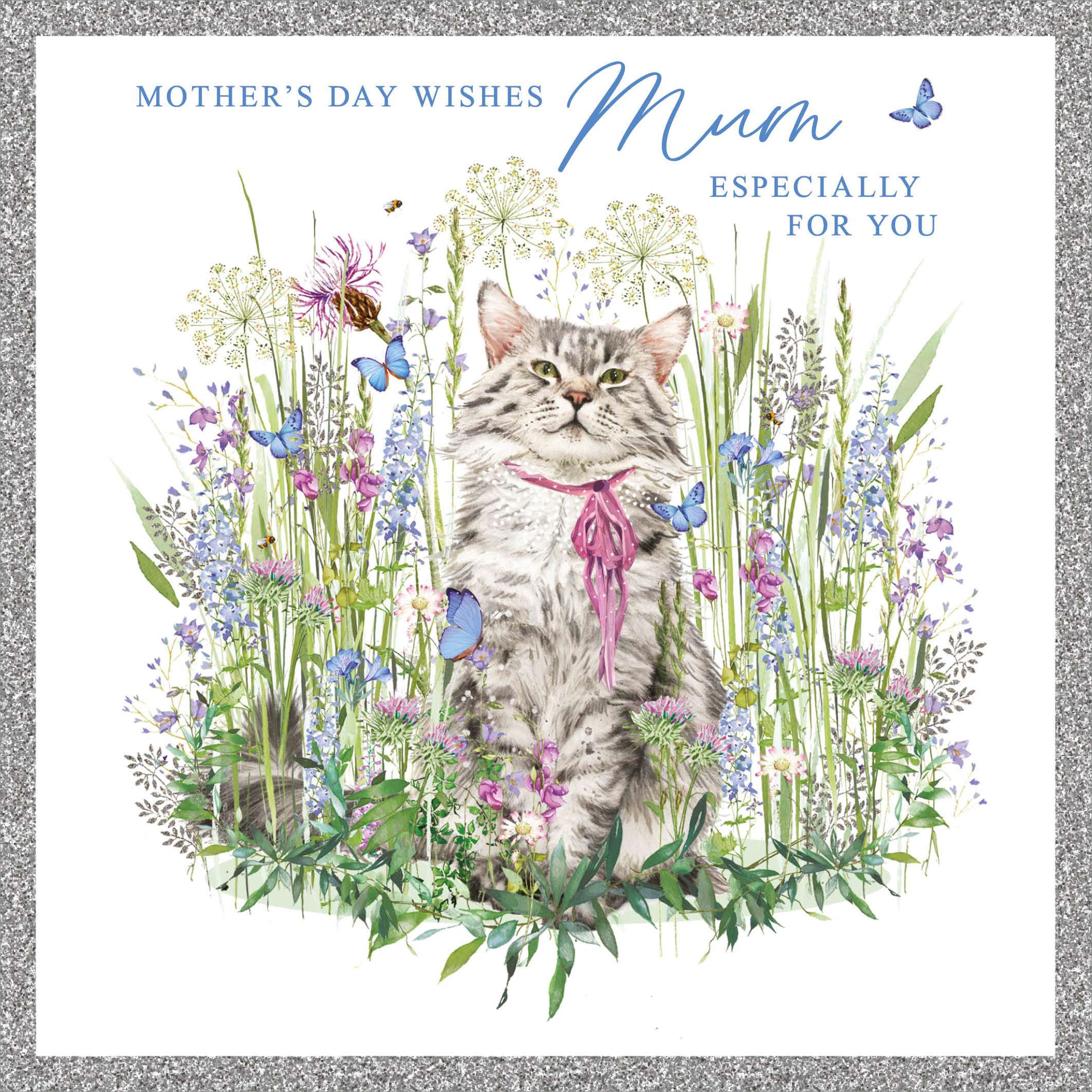 Mothers Day Card: Kitty Cat Flowers