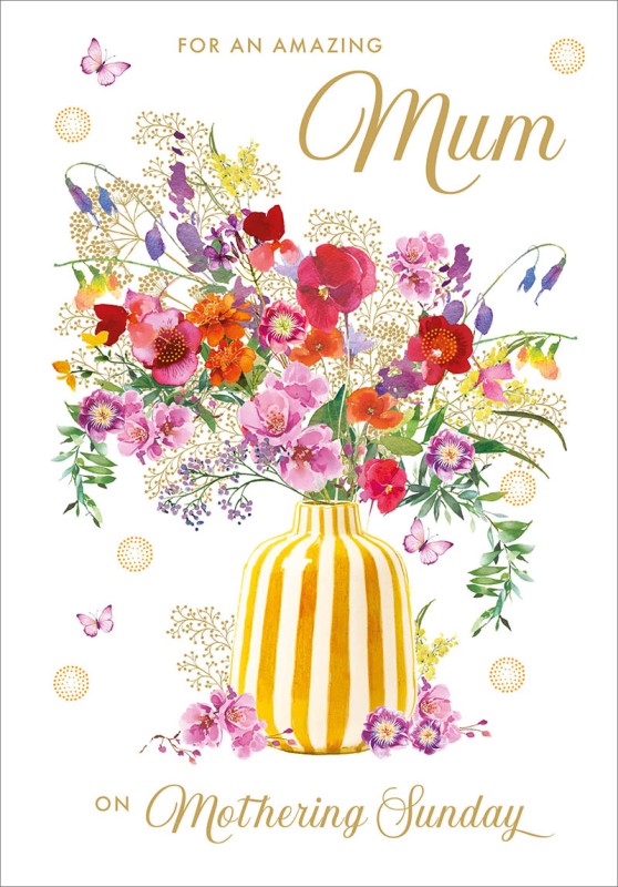Mothers Day Card: Bright Vaseflowers