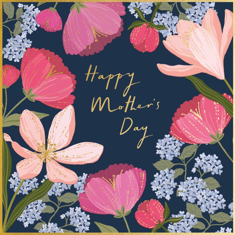 Mothers Day Card: Dark Flower Garden