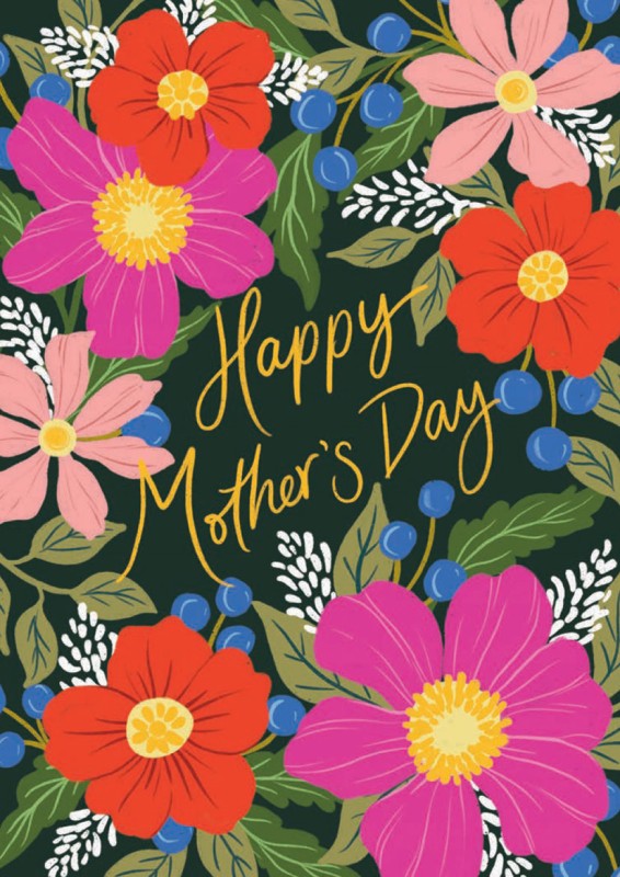 Mothers Day Card: Apurva Big Floral Dark