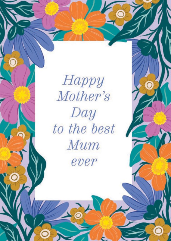 Mothers Day Card: Apurva Retro Border