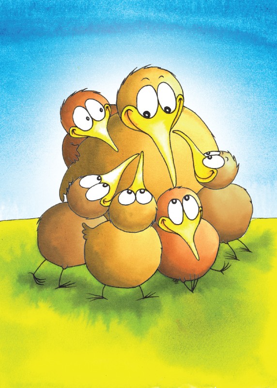 Mothers Day Card: Kiwi Mum And Kids