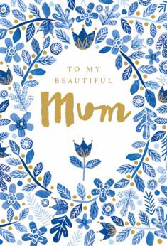 Mothers Day Card: Sim Blue Floral